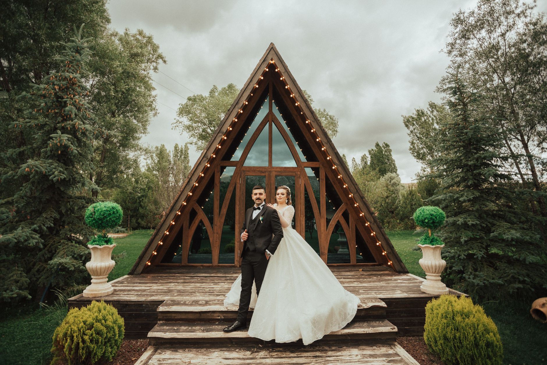 Rustic outdoor wedding chapel